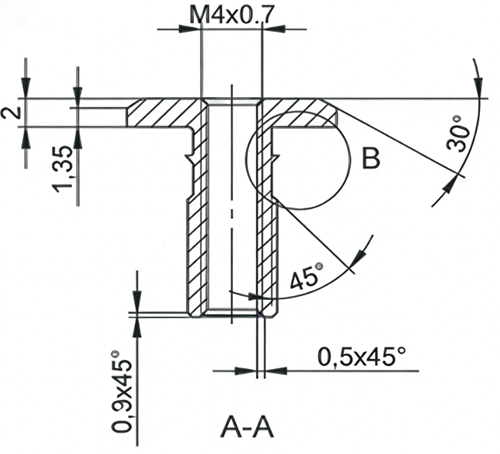 The drawings of the hex head bolt