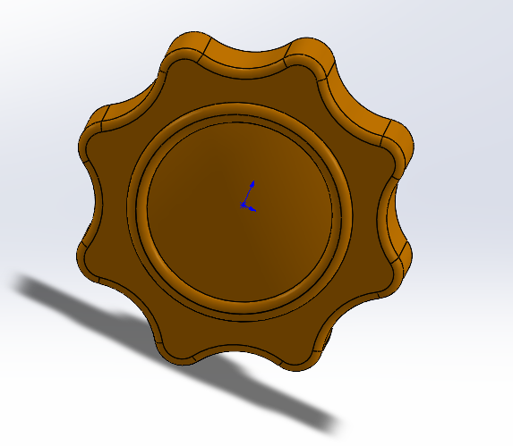 the 3D drawing of the knob front side