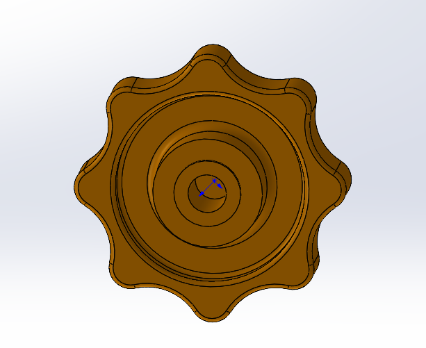 the 3D drawing of the knob back side
