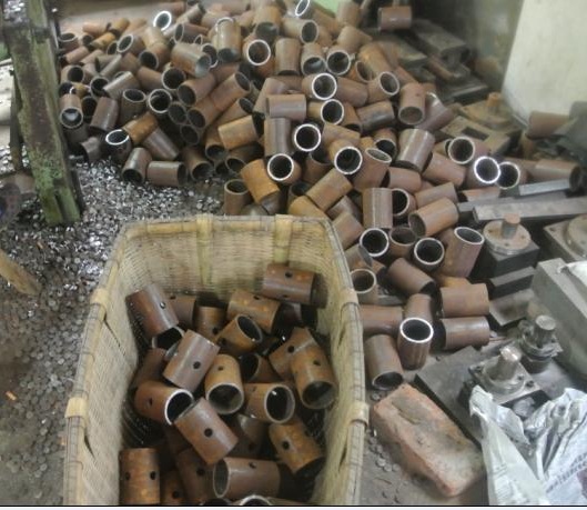 the tube after drilling the hole