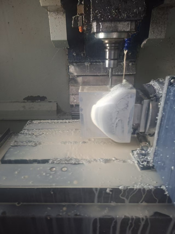 4 axis machine mills the billet for outer shaping 1