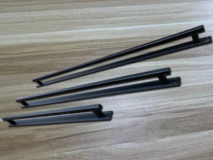 custom aluminum large door handle with sand blasted in black anodized