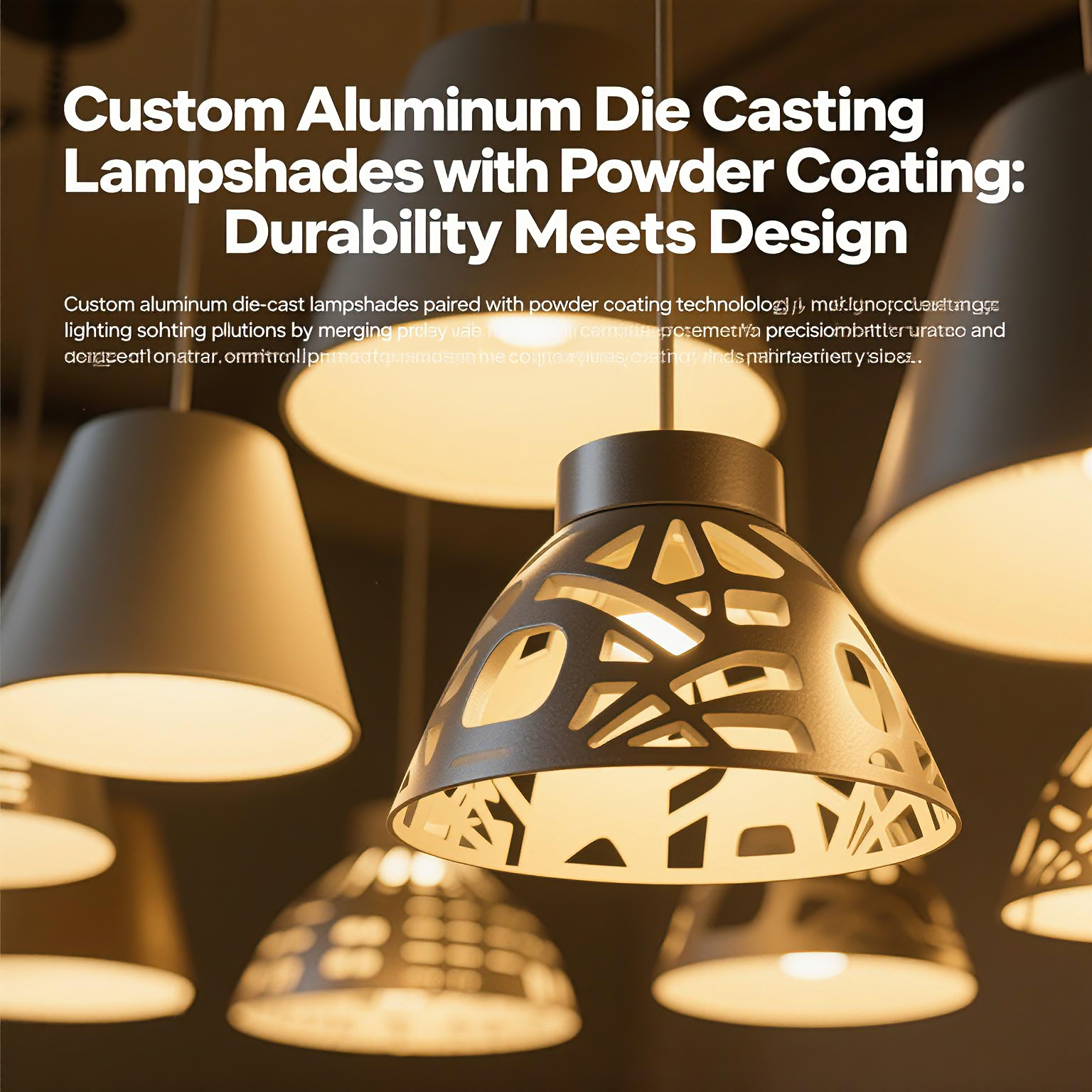 Custom Aluminum Die Casting Lampshade in Powder Coated