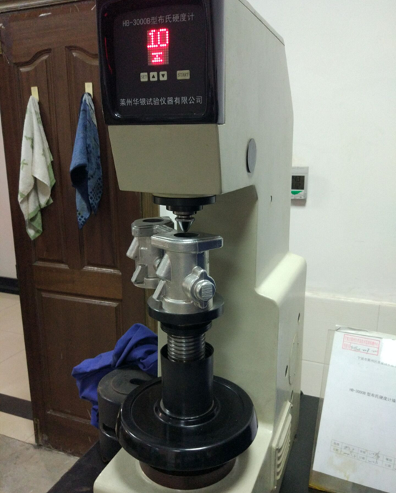 Brinell hardness tester to test the throttle body