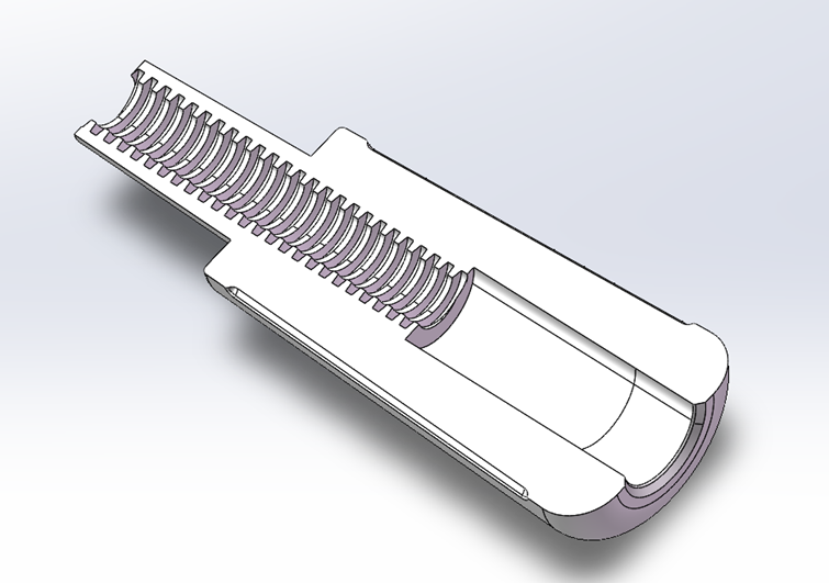 3D drawing of the handle inner view