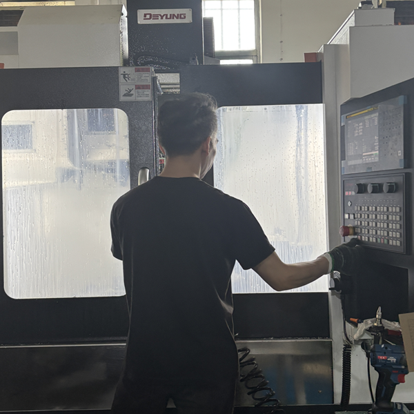 worker operate the machine